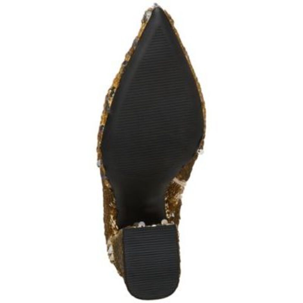 MADDEN GIRL Womens Gold Sequined Cody Pointed Toe Block Heel Booties 5.5 M - Picture 4 of 4